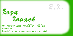 roza kovach business card